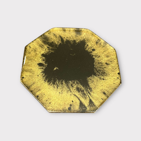Black & Gold | Octagonal Coaster | 100% Resin