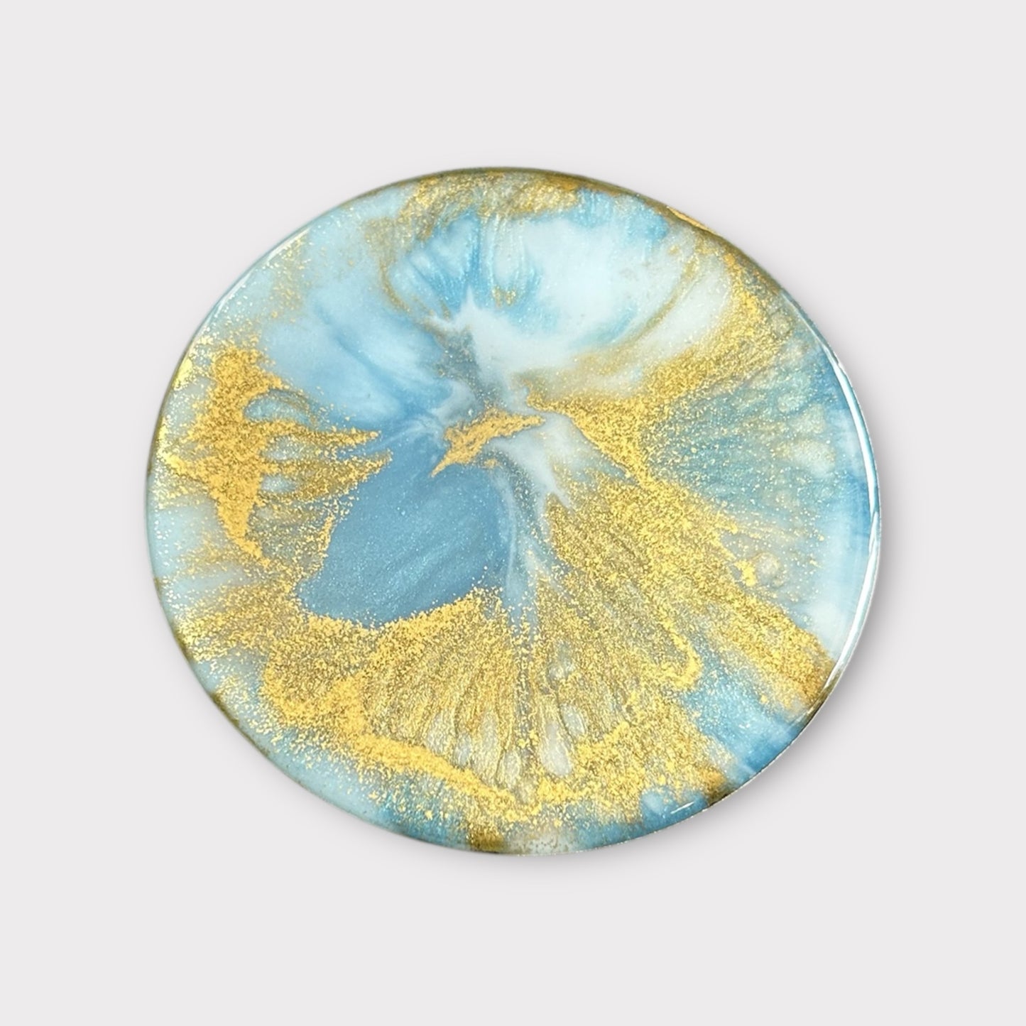 Blue & Gold Blast | Round Coaster | 100% Resin