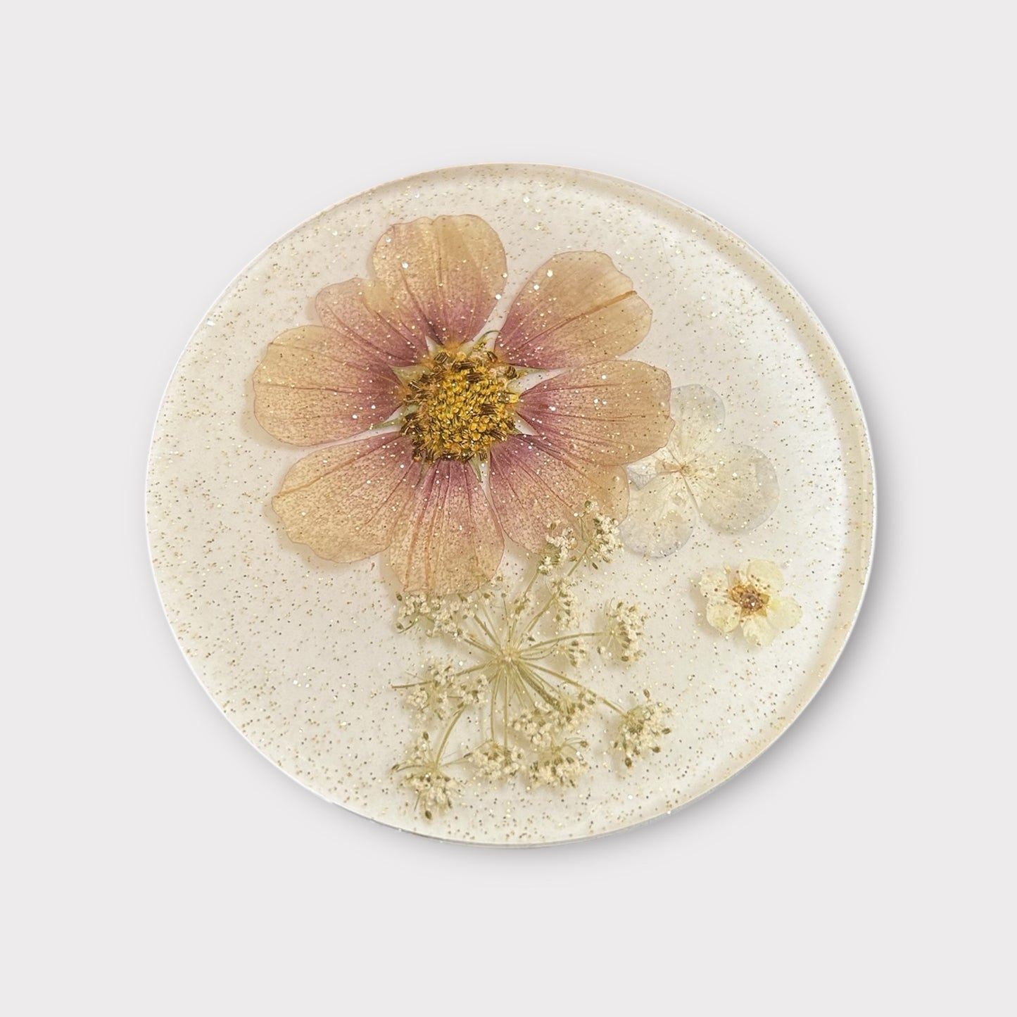 Neutral Flowers | Round Coaster | 100% Resin