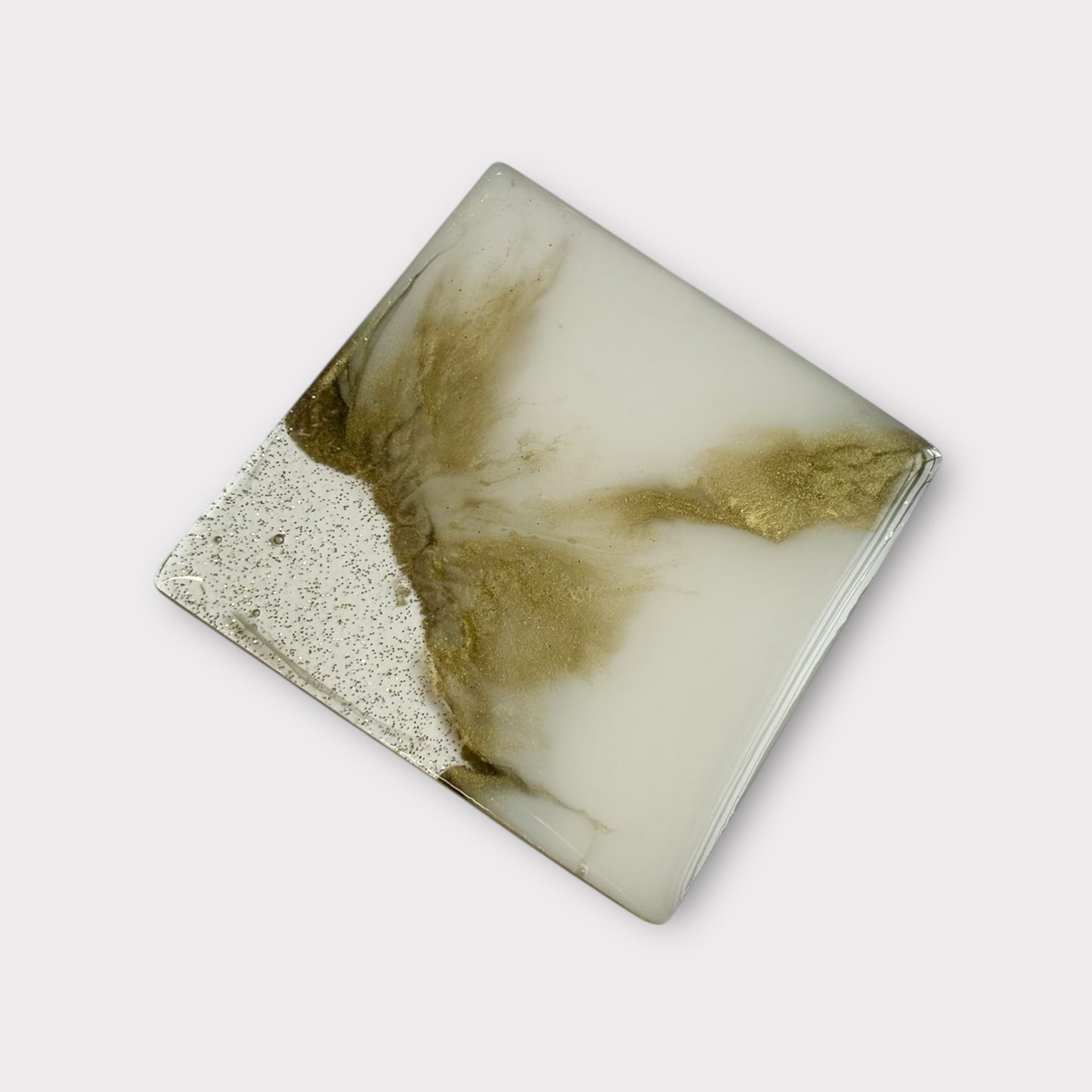 Golden Diagonal 1 | Square Coaster | 100% Resin