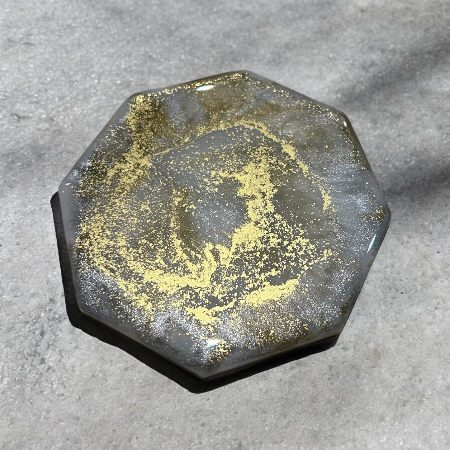 Golden Swirl 2 | Octagonal Coaster | 100% Resin