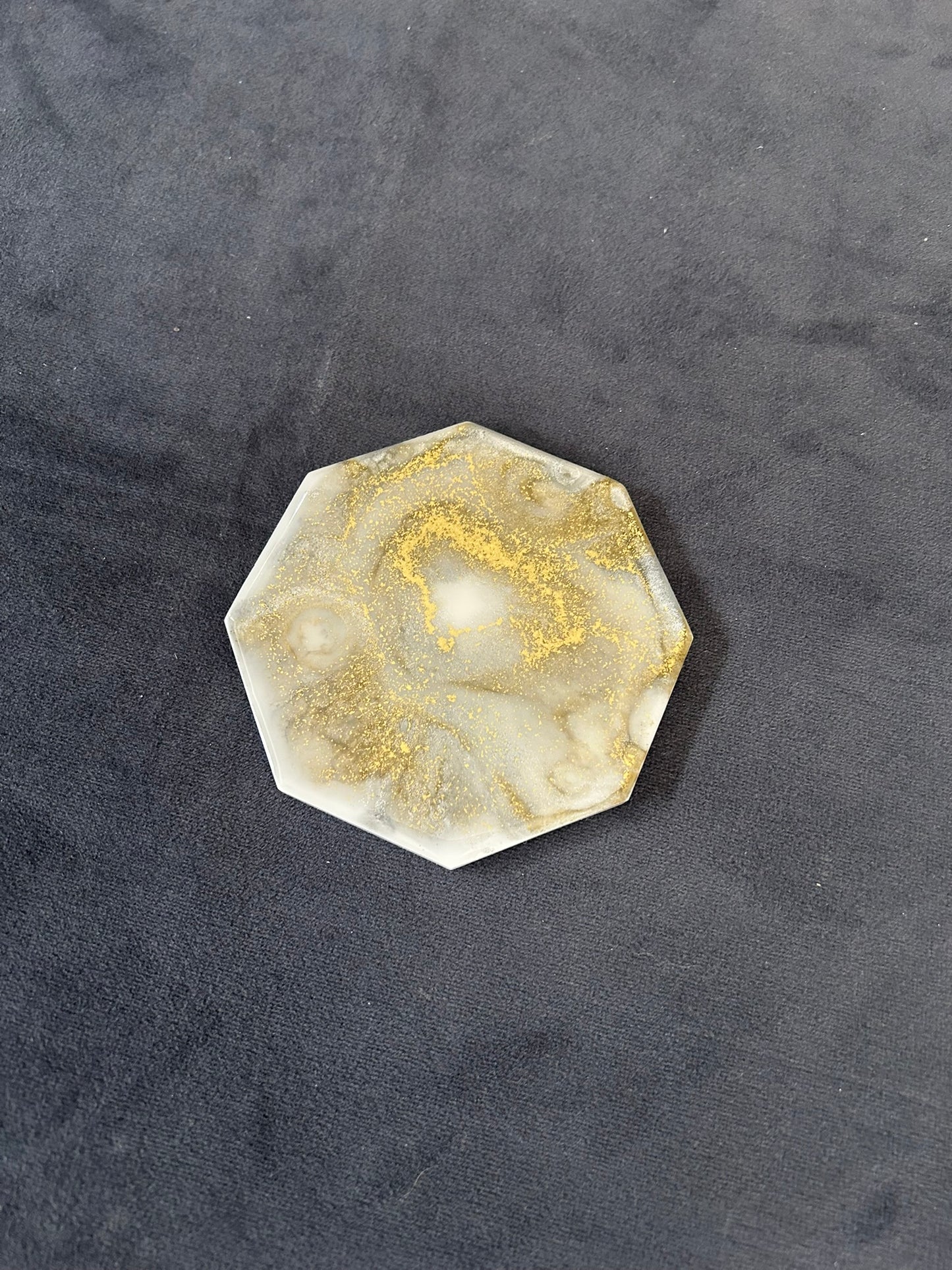 Golden Swirl 1 | Octagonal Coaster | 100% Resin