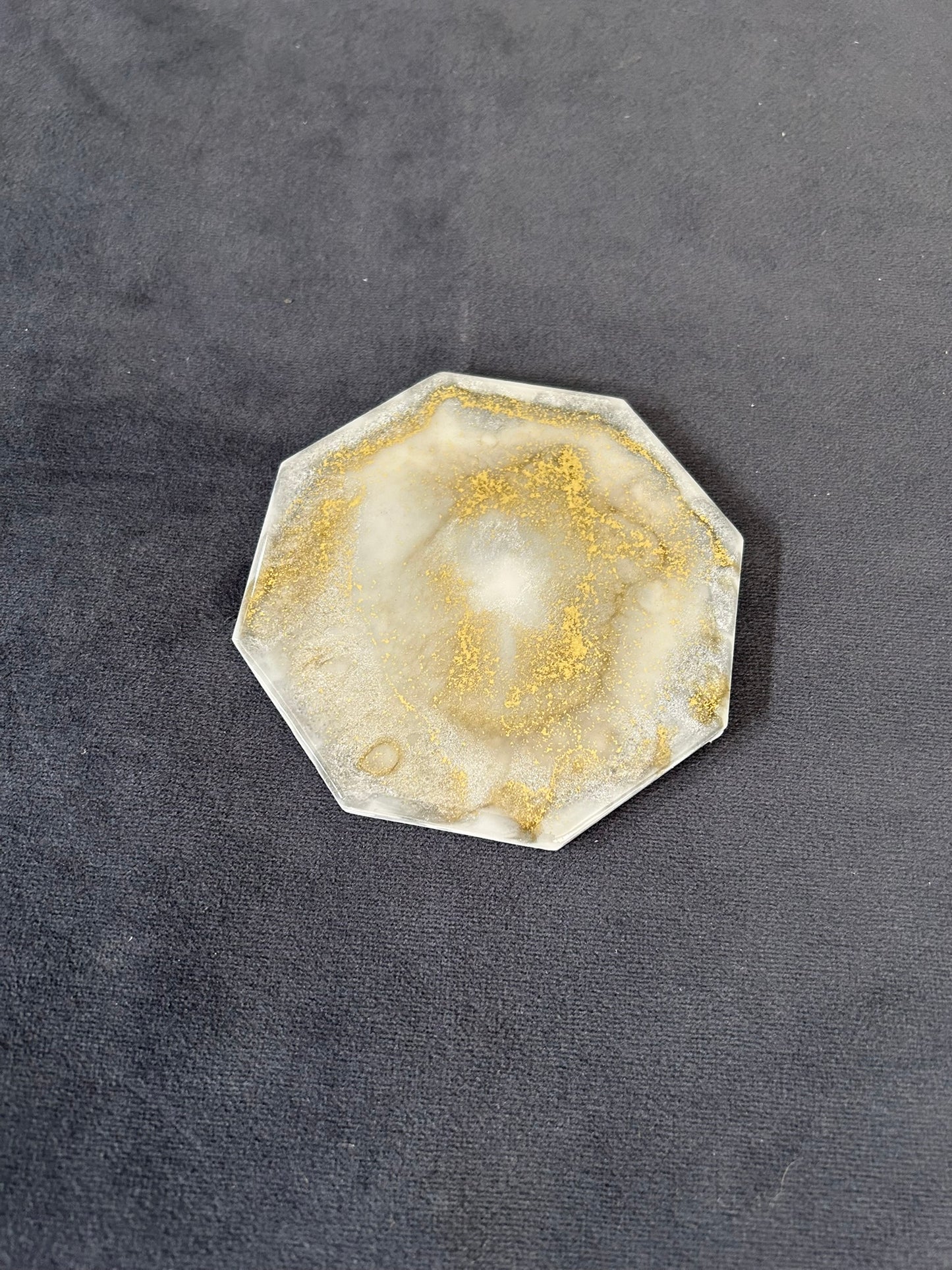 Golden Swirl 3 | Octagonal Coaster | 100% Resin