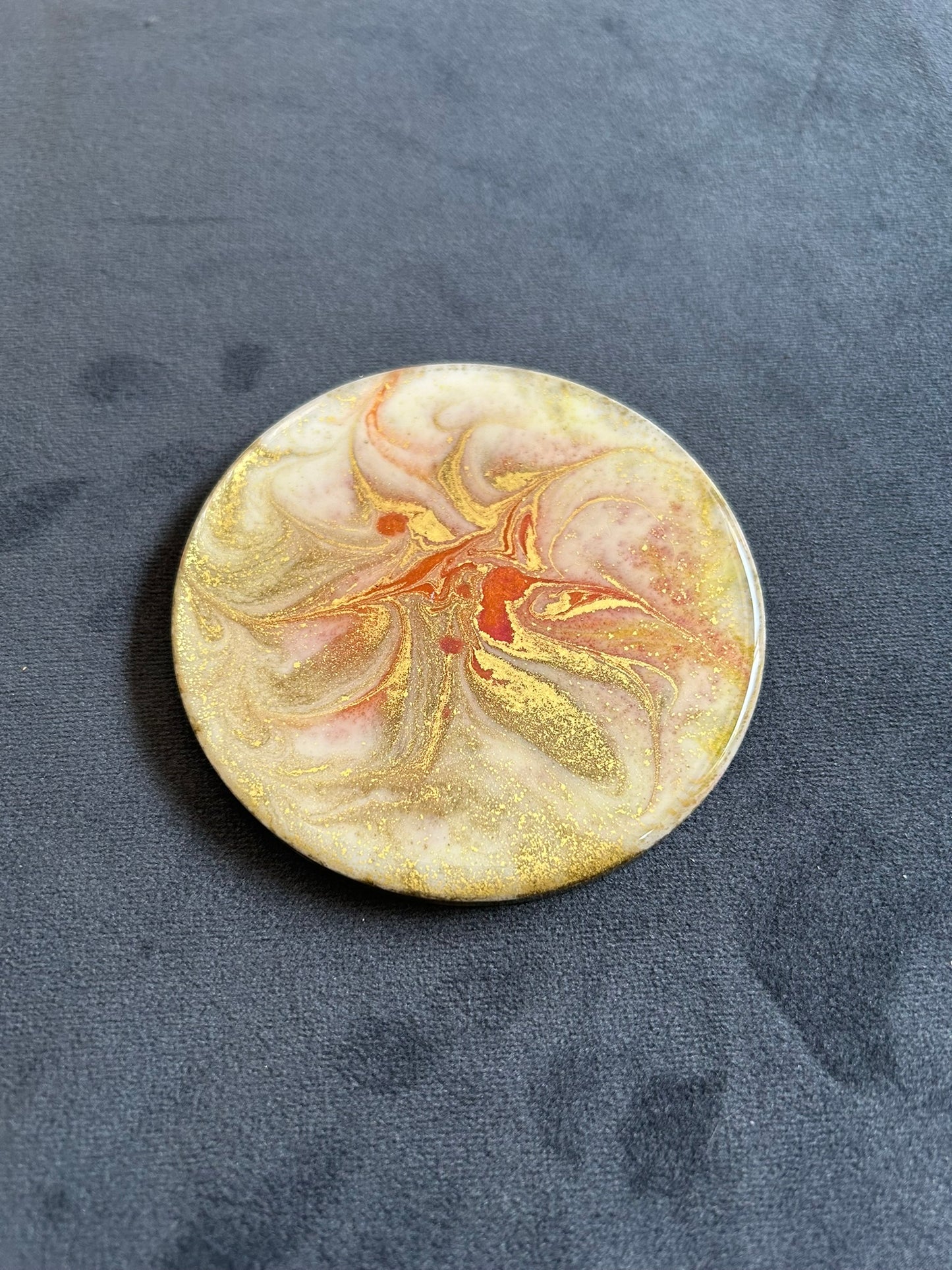 Red & Gold Flare | Round Coaster | 100% Resin