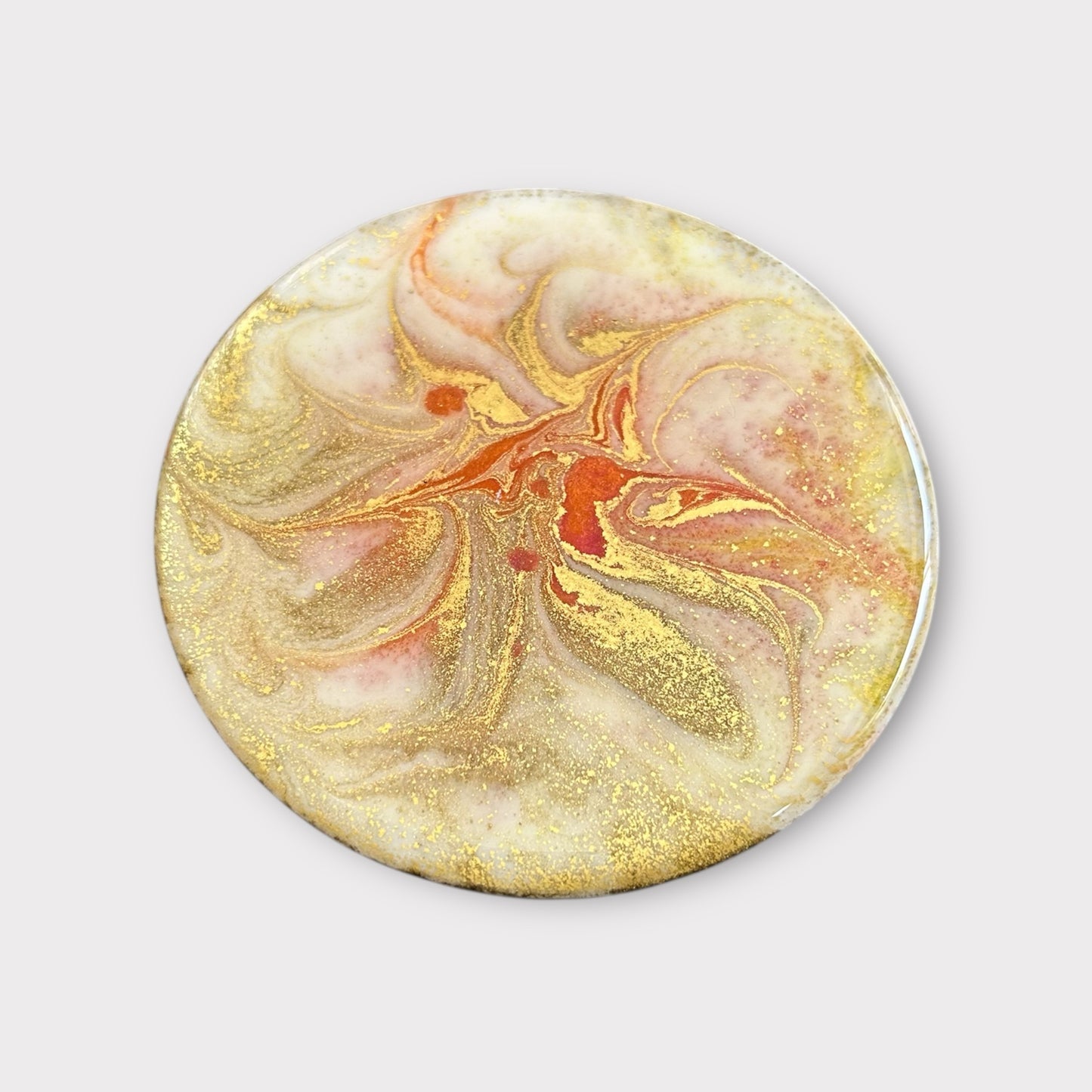 Red & Gold Flare | Round Coaster | 100% Resin