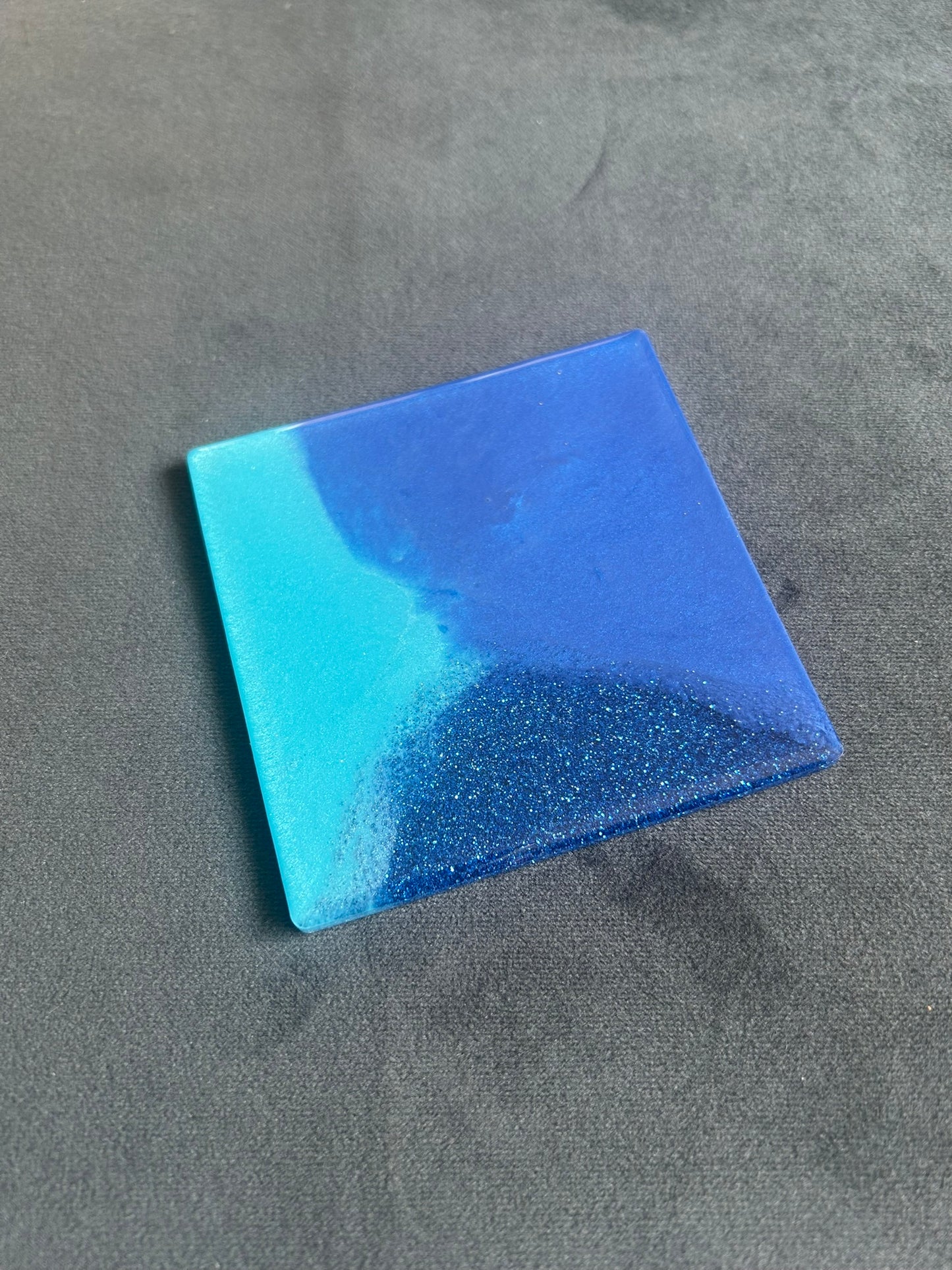 Tri-Blue | Square Coaster | 100% Resin