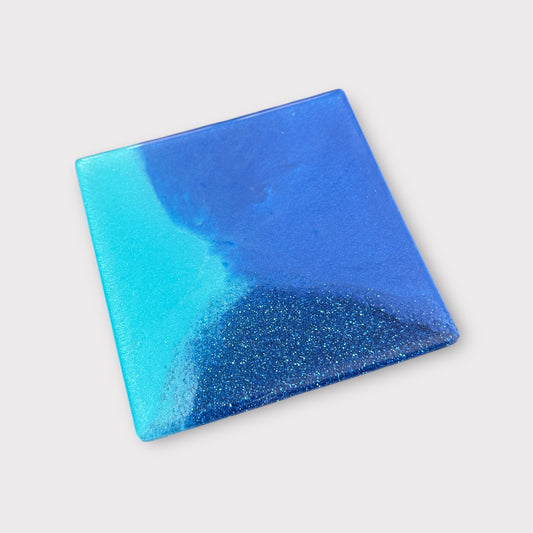 Tri-Blue | Square Coaster | 100% Resin