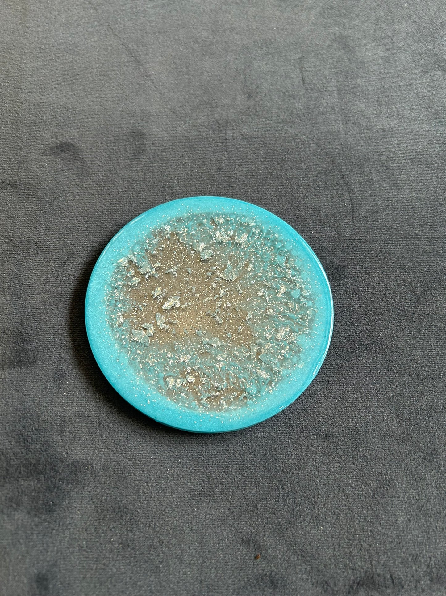Gilded Turquoise | Round Coaster | 100% Resin