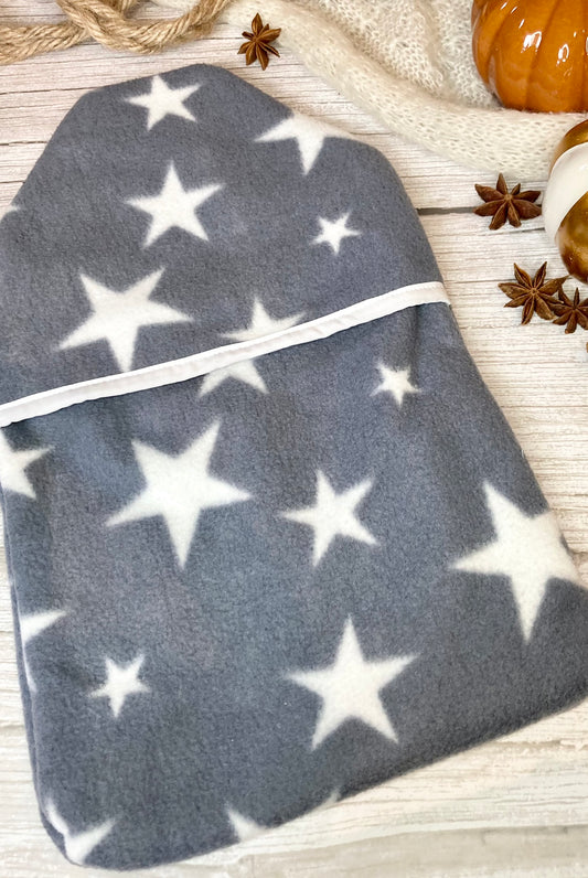 Soft Grey Fleece Hot Water Bottle Cover