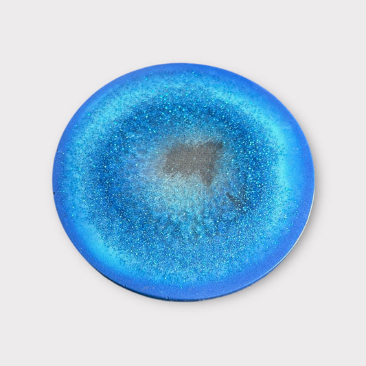 Brilliant blue glitter | Round Coaster | 100% Resin