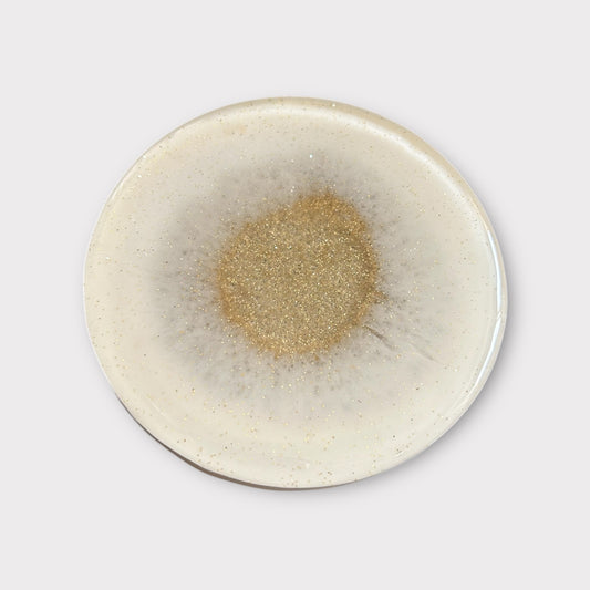 Golden Glow 3 | Round Coaster | 100% Resin