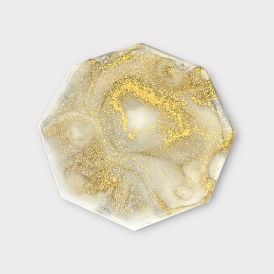 Golden Swirl 1 | Octagonal Coaster | 100% Resin