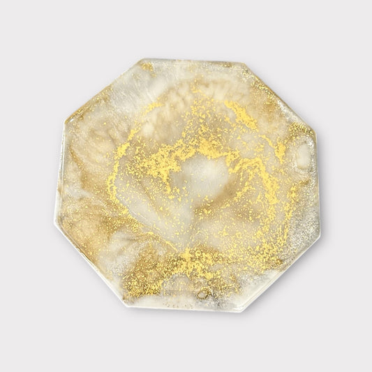Golden Swirl 2 | Octagonal Coaster | 100% Resin