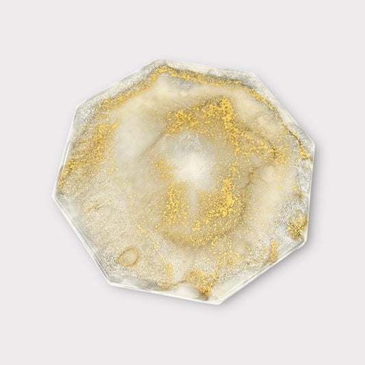 Golden Swirl 3 | Octagonal Coaster | 100% Resin