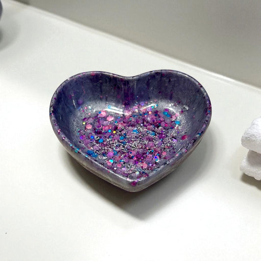 Heart Trinket Tray | Purple | 100% Resin