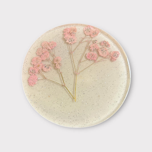 Mini Pink Flowers | Round Coaster | 100% Resin