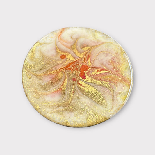 Red & Gold Flare | Round Coaster | 100% Resin