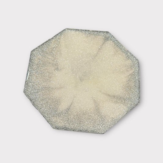 Silver Sparkle | Octagonal Coaster | 100% Resin